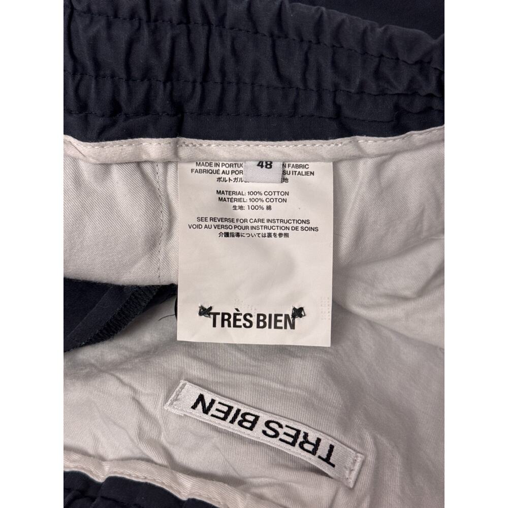 Tres Bien Pants 48 / Medium Mens Blue Cotton Taper Cropped Essential Trouser - Picture 7 of 7